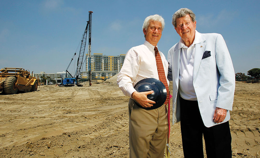 David O. Levine and Jerry B. Epstein at Shores construction site.