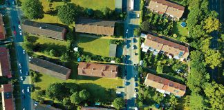 Aerial of apartments