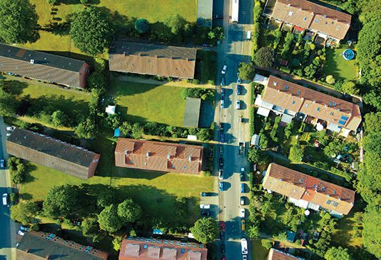 Aerial of apartments